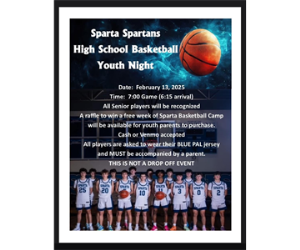 YOUTH NIGHT HOSTED BY THE SPARTA BOYS HIGH SCHOOL BASKETBALL TEAM